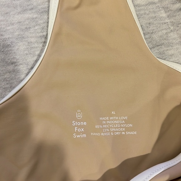 Stone Fox Swim Dhalia Cropped Bikini Top Tannin Brown size XL NWT - Picture 3 of 4